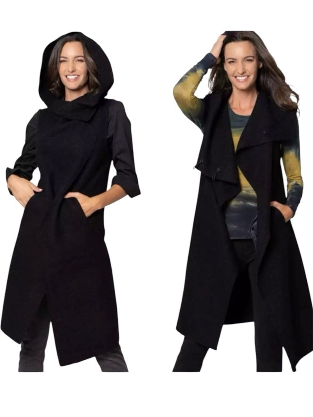 Stella Carakasi Hemp Tencel Hooded Vest Black Size XS